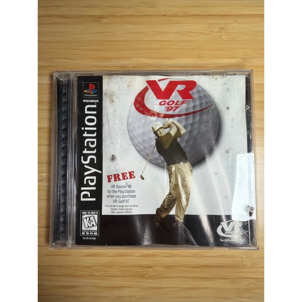 Sony PlayStation PS1 VR Golf 97 Complete CIB‎ Water Damaged Manual